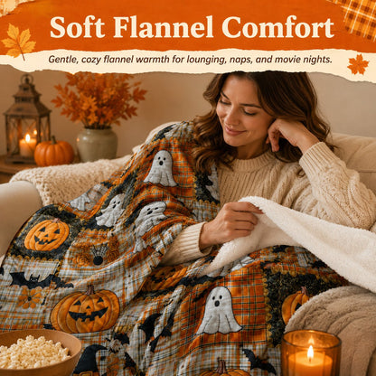 ⏳SISTE DAGS SALG 50%🎃Halloween Patchwork Flanellteppe