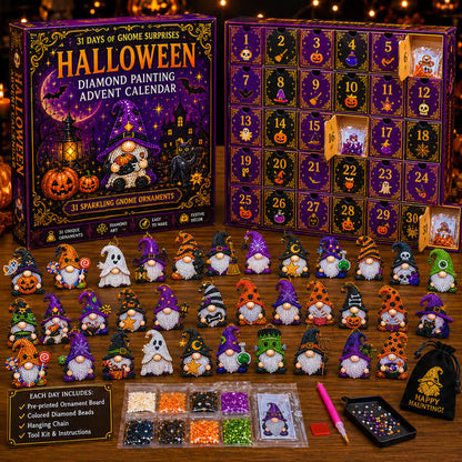 🎉✨ 31 Days of Gnome Surprises Halloween Diamond Painting Advent Calendar