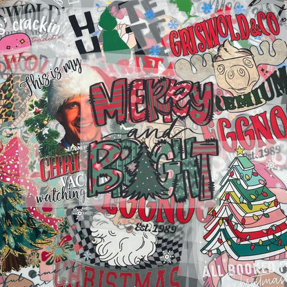 🎄Julemysteri DTF-overføringspakke – Trykkklare juledesign | Julenisse, reinsdyr, pepperkaker og festlig grafikk for t-skjorter, vesker og DIY-gaver🎄