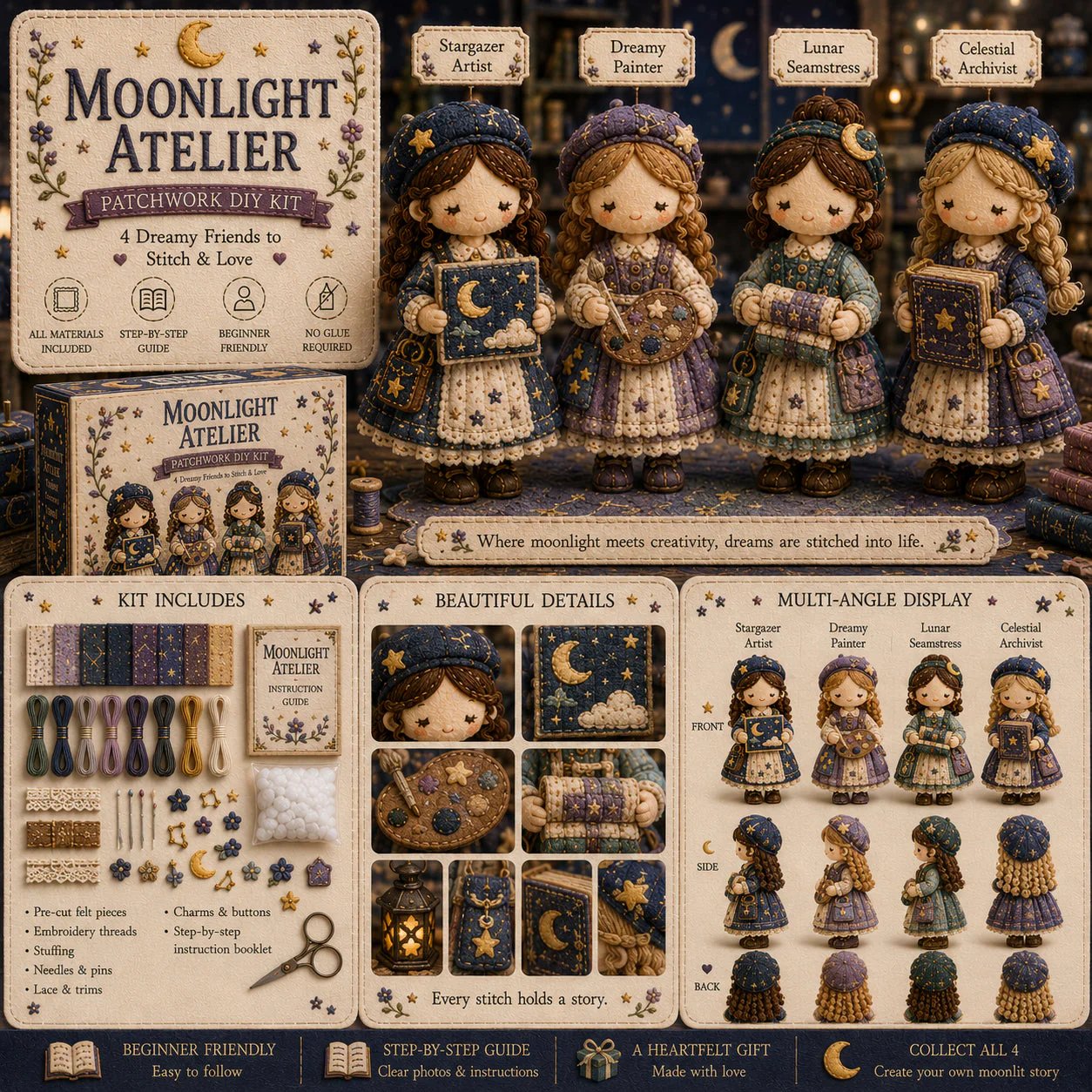 💕Heit salg 48 % RABATT❤️‍🔥Tiny Worlds-kolleksjonen – Lappeteknikk DIY-settserie