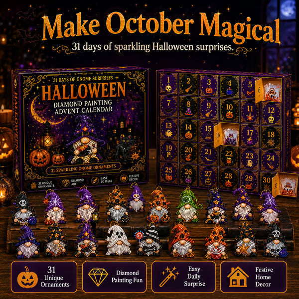 🎉✨ 31 Days of Gnome Surprises Halloween Diamond Painting Advent Calendar