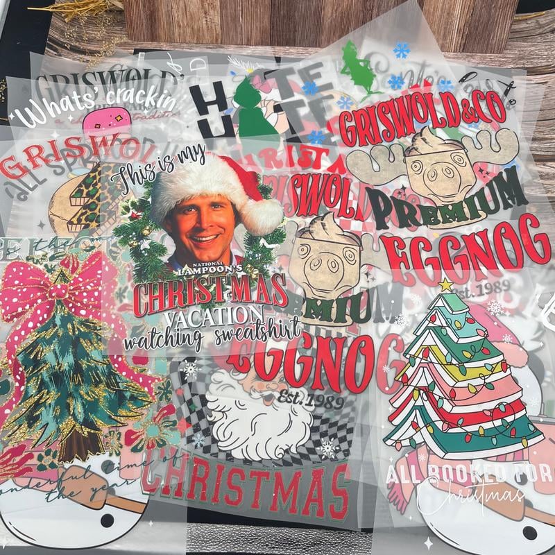 🎄Julemysteri DTF-overføringspakke – Trykkklare juledesign | Julenisse, reinsdyr, pepperkaker og festlig grafikk for t-skjorter, vesker og DIY-gaver🎄