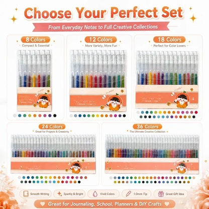 🔥⏰Siste dag av salget – kun 129 kr!!✨Over 50 000 solgt!🎁Glitter-gelpennesett