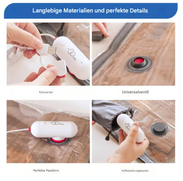 ⏳Begrenset tid 48% rabatt! ✨🔥USB elektrisk vakuumkompresjonspose ✨Et sett med 6 kompresjonsposer - Spar plass og reis lett!