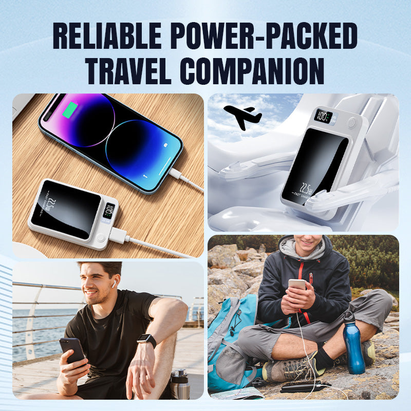⚡Fantastisk powerbank! ⚡10000mAh ultratynn hurtiglading mobil strøm