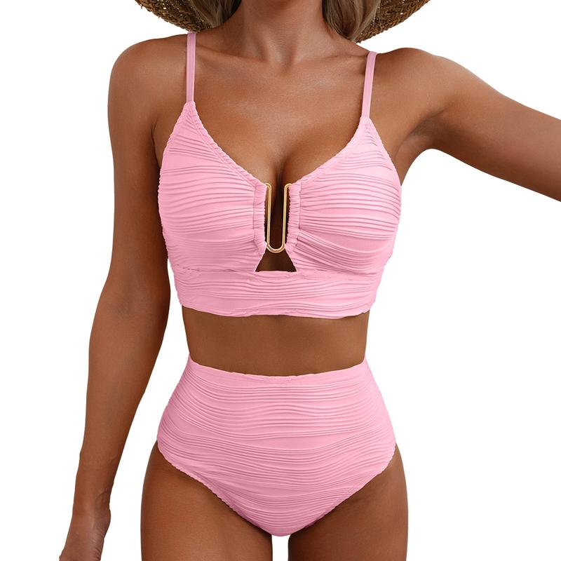 🎉 Denne ukens spesialtilbud – 48% rabatt ✨ Push-up-bikini med høy midje til dame