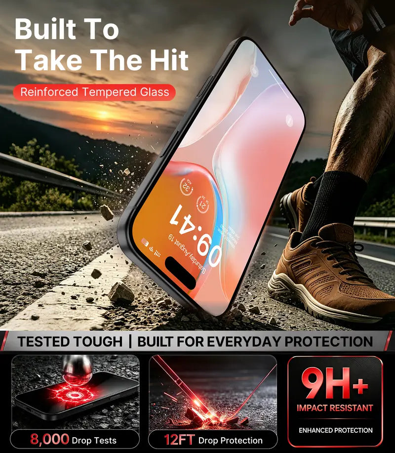 📱Kjøp 1 få 1 gratis✨ HD/anti-kikkskjermbeskytter i herdet glass med automatisk støvfjerning og montering