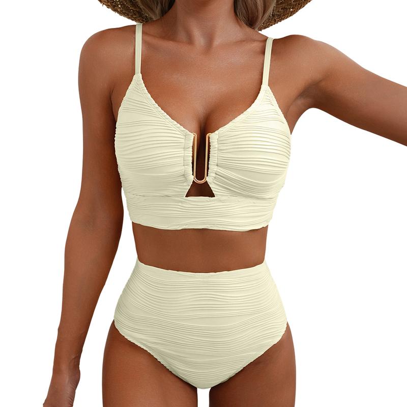 🎉 Denne ukens spesialtilbud – 48% rabatt ✨ Push-up-bikini med høy midje til dame