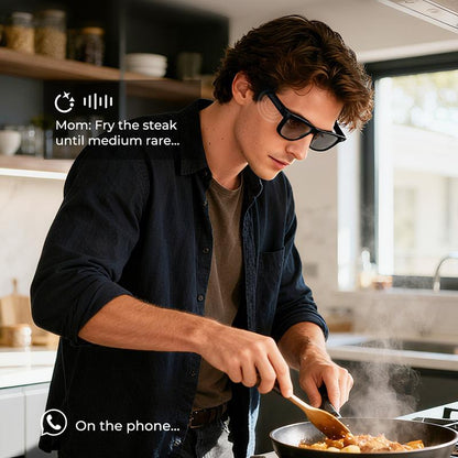 Gafas inteligentes con IA y ChatGPT, cámara de 8 MP y grabación de vídeo HD 1200P 4K, traducción en tiempo real en más de 160 idiomas, Bluetooth 5.4, audio HiFi y control de música, gafas de sol inteligentes con grabación de vídeo para llevar.