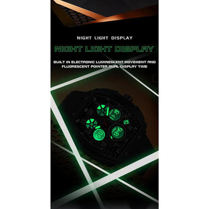 🎁Møt julen med 60 % RABATT🎄Sporty, selvlysende digital automatisk herreklokke