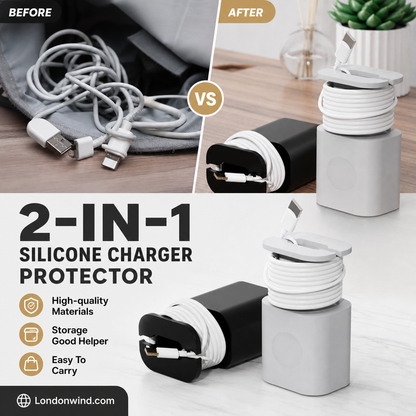 🎉 Salg i 2026 — Over 11 000 solgt! 🔌 2-i-1 silikonbeskytter for ladere – Beskytt enheten din, tem kabelen din – Slutt på rotete ledninger, slutt på slitte ladere 🧼