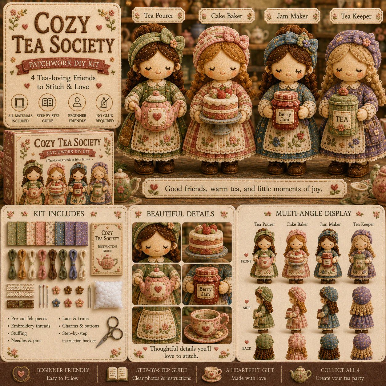 💕Heit salg 48 % RABATT❤️‍🔥Tiny Worlds-kolleksjonen – Lappeteknikk DIY-settserie
