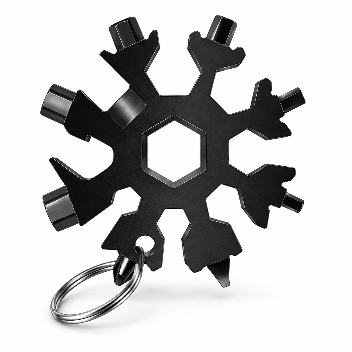 18-in-1 snowflake-shaped multi-tool, stainless steel spanner with screwdriver & bottle opener