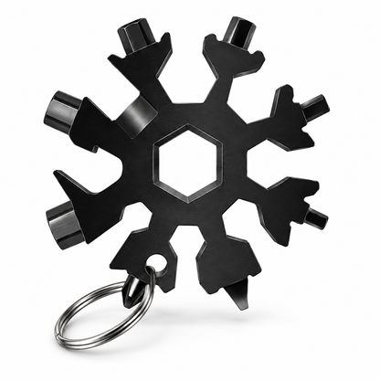 18-in-1 snowflake-shaped multi-tool, stainless steel spanner with screwdriver & bottle opener
