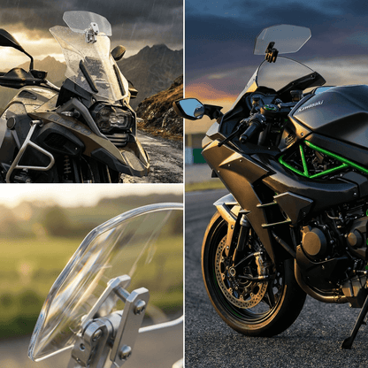 ❄️Zomerfresh 50% Korting!🏍️Verstelbare Motor Winddeflector – Universele Windscherm Spoiler tegen Helmtrillingen, Windgeruis & Turbulentie