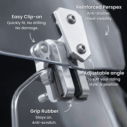 ❄️Zomerfresh 50% Korting!🏍️Verstelbare Motor Winddeflector – Universele Windscherm Spoiler tegen Helmtrillingen, Windgeruis & Turbulentie