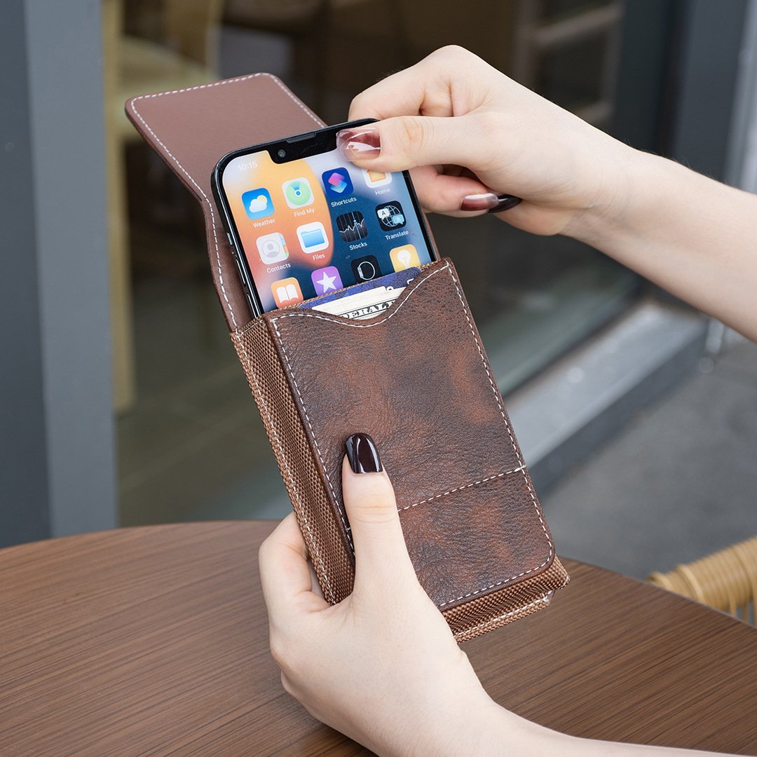 ❄️Zomerfresh 48 % rabatt! 📱Rem-telefonholder med magnetisk lukking – Solid smarttelefonhylster med klips, belteløkke og kortlomme