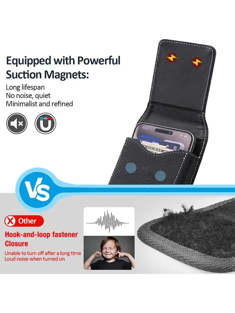 ❄️Zomerfresh 48 % rabatt! 📱Rem-telefonholder med magnetisk lukking – Solid smarttelefonhylster med klips, belteløkke og kortlomme