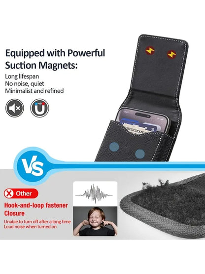 ❄️Zomerfresh 48 % rabatt! 📱Rem-telefonholder med magnetisk lukking – Solid smarttelefonhylster med klips, belteløkke og kortlomme