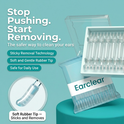 ❄️Summerfresh 50 % RABATT!👂Ear Clear™ dobbeltvirkende klebrige øre-rensepinner – Øse- og pinnedesign