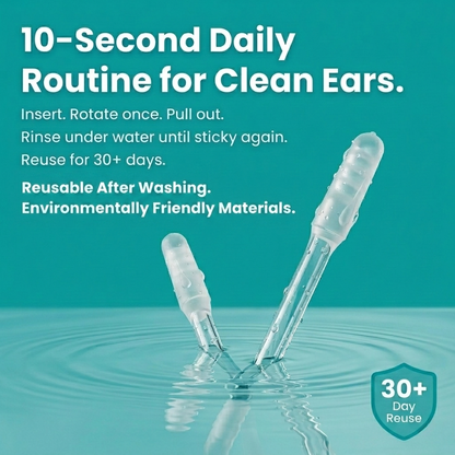❄️Summerfresh 50 % RABATT!👂Ear Clear™ dobbeltvirkende klebrige øre-rensepinner – Øse- og pinnedesign
