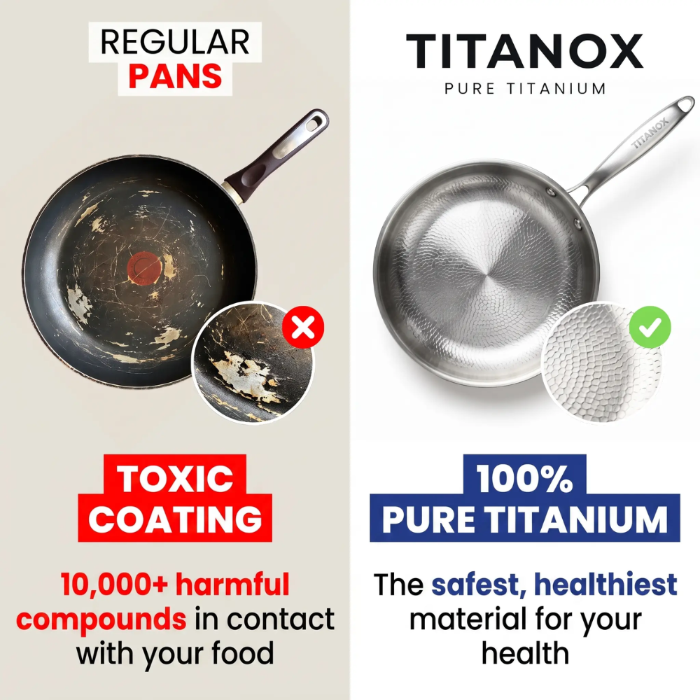 🎃Halloween-tilbud 50 % RABATT!🍳100 % ren titanpanne for et giftfritt kjøkken