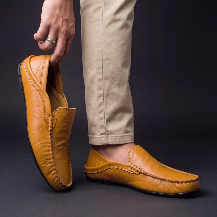 ❄️Sommerfrisk 48 % RABATT!👞Herreloafers i skinn – Komfortable slip-ons med klassisk utseende for jobb, kjøring og daglig bruk: