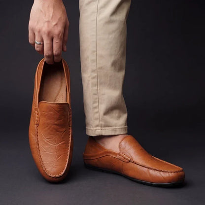 ❄️Sommerfrisk 48 % RABATT!👞Herreloafers i skinn – Komfortable slip-ons med klassisk utseende for jobb, kjøring og daglig bruk: