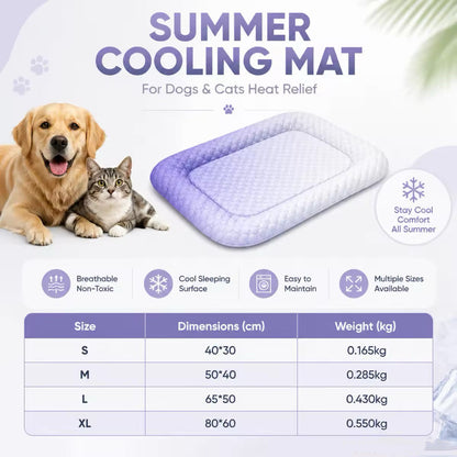 🥳2026 VARMT SALG🥳💞50 000+ SOLGT!🐶❄️ 48% RABATT! Kjølende gelmatte for kjæledyr – Ingen kjøling nødvendig, umiddelbar varmeavlastning. Pustende, giftfri. Hjelper kjæledyr å sove kjølig hele sommeren! 🌿✨