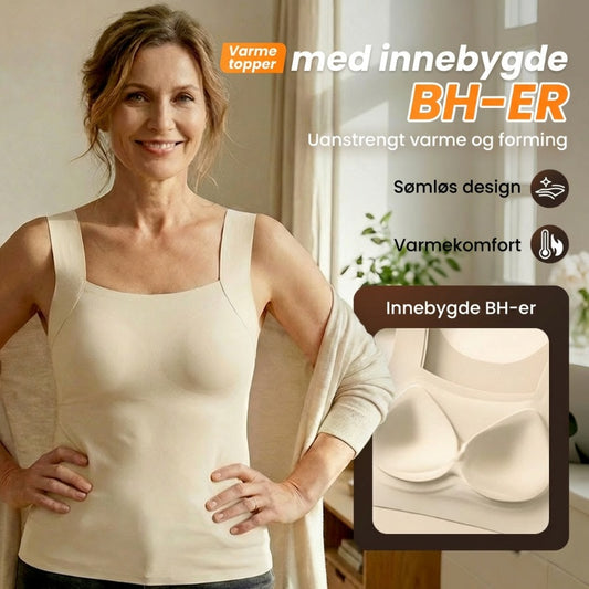 🔥Siste dag 48 % RABATT💖Termo-topper med U-hals og innebygd BH til dame