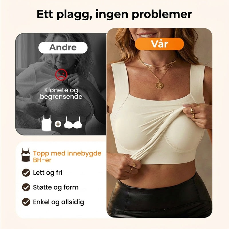 🔥Siste dag 48 % RABATT💖Termo-topper med U-hals og innebygd BH til dame