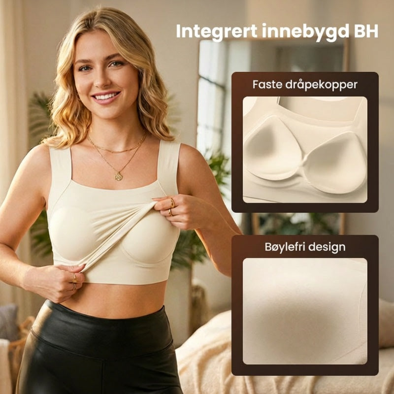 🔥Siste dag 48 % RABATT💖Termo-topper med U-hals og innebygd BH til dame