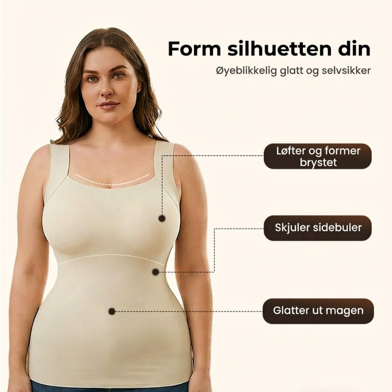 🔥Siste dag 48 % RABATT💖Termo-topper med U-hals og innebygd BH til dame