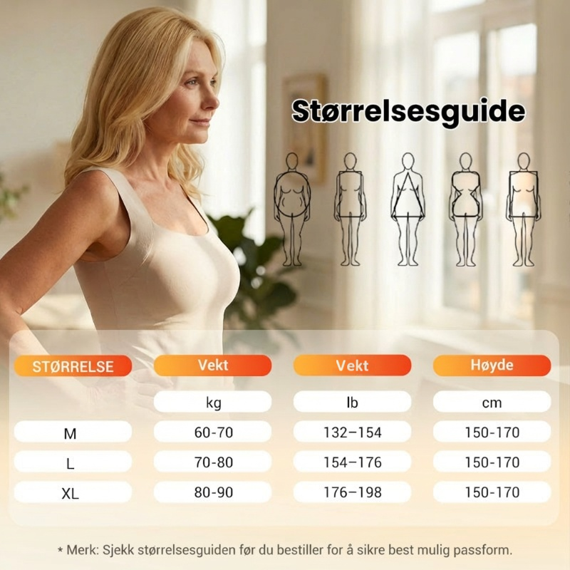 🔥Siste dag 48 % RABATT💖Termo-topper med U-hals og innebygd BH til dame