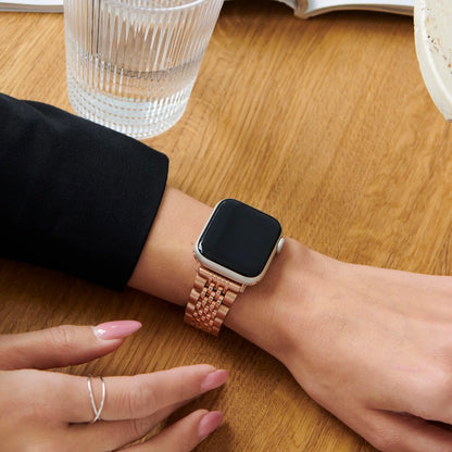 ❄️Sommerfrisk 48% rabatt!✨Lenke i rustfritt stål til Apple Watch – Elegant metallrem med sikker trykklås