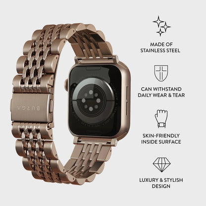 ❄️Sommerfrisk 48% rabatt!✨Lenke i rustfritt stål til Apple Watch – Elegant metallrem med sikker trykklås