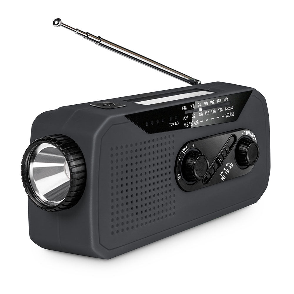 🔥48 % RABATT!📻Solcelledrevet håndsveiv værradio✨
