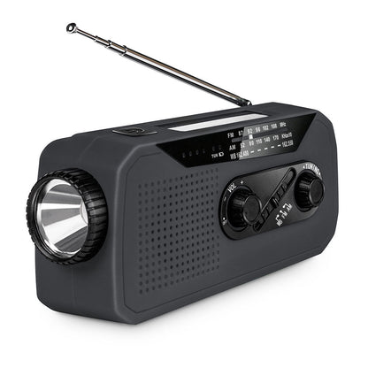 🔥48 % RABATT!📻Solcelledrevet håndsveiv værradio✨
