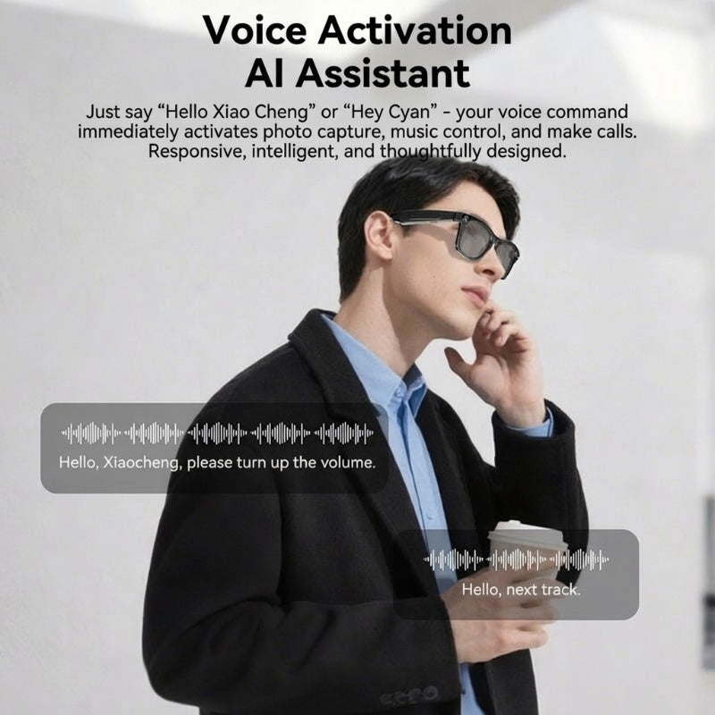 Gafas inteligentes con IA y ChatGPT, cámara de 8 MP y grabación de vídeo HD 1200P 4K, traducción en tiempo real en más de 160 idiomas, Bluetooth 5.4, audio HiFi y control de música, gafas de sol inteligentes con grabación de vídeo para llevar.