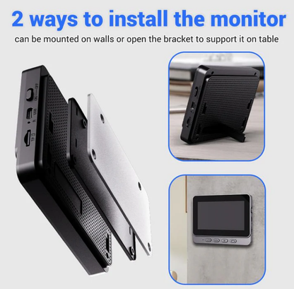 🔔 Begrenset Tid 48% RABATT 📹 Trådløst dørklokke-kamera: 1080P, 170°-vinkel, 4,3-tommers skjerm, IPX65-vanntett for utendørs bruk, nattsyn 🔝