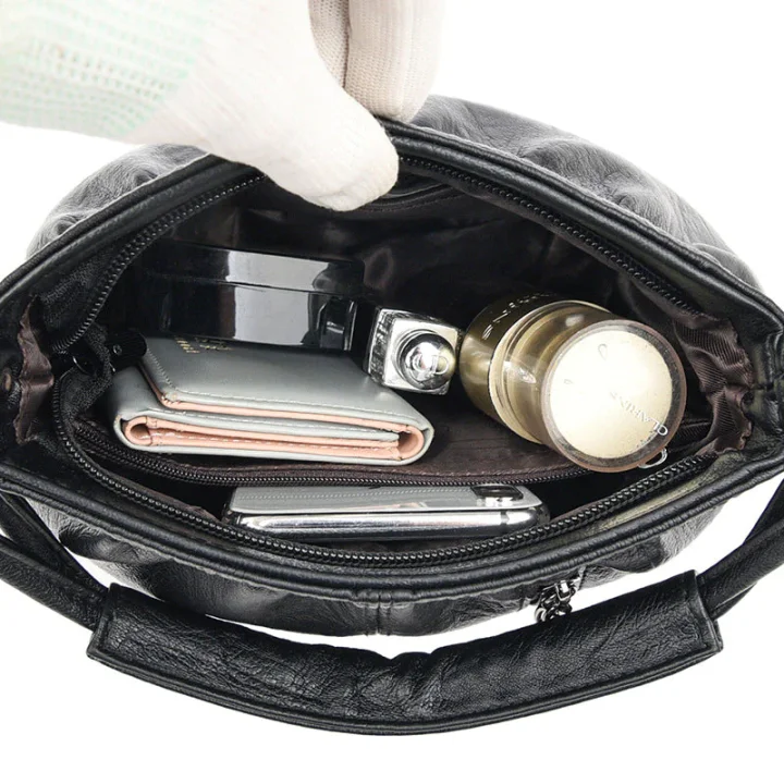 🔥Avslappet plissert bøtteveske i mykt skinn med skulderrem