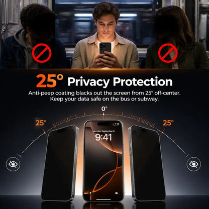 📱Kjøp 1 få 1 gratis✨ HD/anti-kikkskjermbeskytter i herdet glass med automatisk støvfjerning og montering