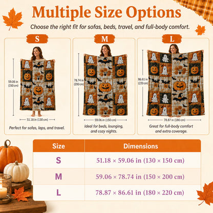 ⏳SISTE DAGS SALG 50%🎃Halloween Patchwork Flanellteppe