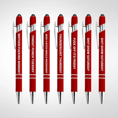 🔥Siste dags kampanje 48 % RABATT💝Morsomme stresslindrende sitater i metall med kulepenner (7 deler) | 🎁Julegavebytte til kontoret