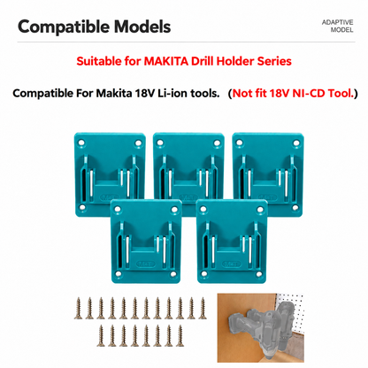 🎃Halloween-tilbud 50 % RABATT!🔥5-pakning veggfesteholdere for Makita 18V verktøy og batterier – Rydd opp arbeidsbenken din