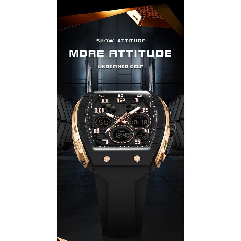 🎁Møt julen med 60 % RABATT🎄Sporty, selvlysende digital automatisk herreklokke