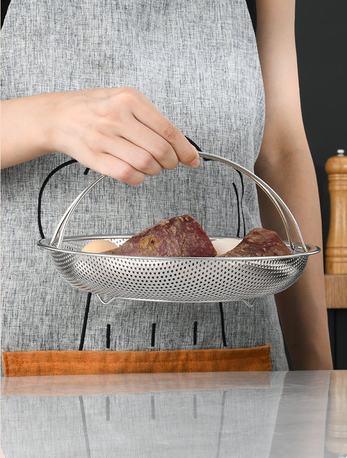 ✨Hot Sale✨Alt-i-ett dampkoker i rustfritt stål med håndtak