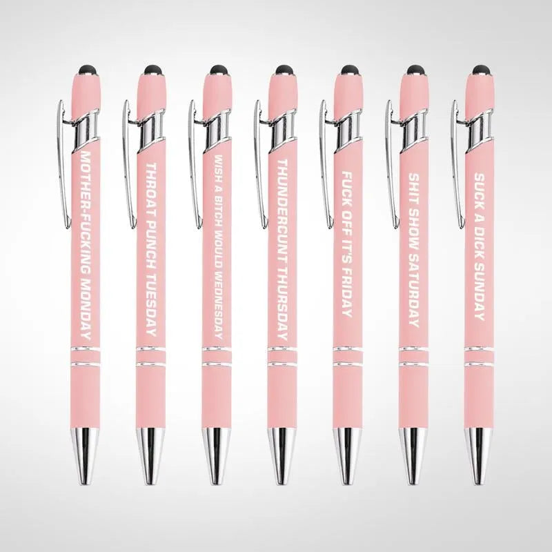 🔥Siste dags kampanje 48 % RABATT💝Morsomme stresslindrende sitater i metall med kulepenner (7 deler) | 🎁Julegavebytte til kontoret