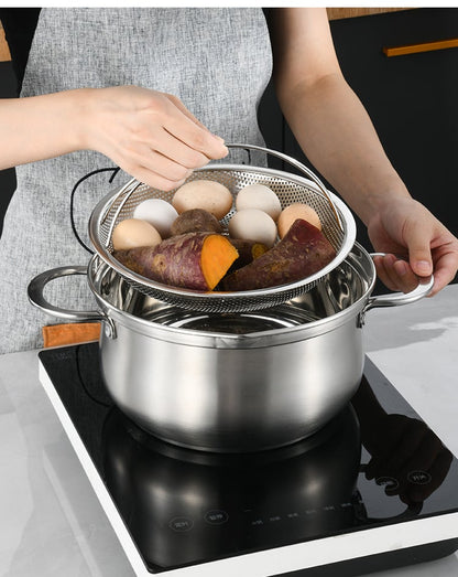 ✨Hot Sale✨Alt-i-ett dampkoker i rustfritt stål med håndtak