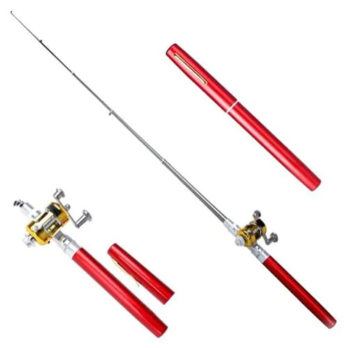 🎣 Lomme Fiskehjul | 48% Rabatt! Bærbar 97cm Isfiskehjul med Metallhjul – Passer i Lommen 🎁